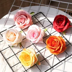 30PCS 10CM Artificial Silk Flowers Heads Champagne Flowers Bulk for Craft DIY Wedding Bouquets Centerpieces Floral Arrangements