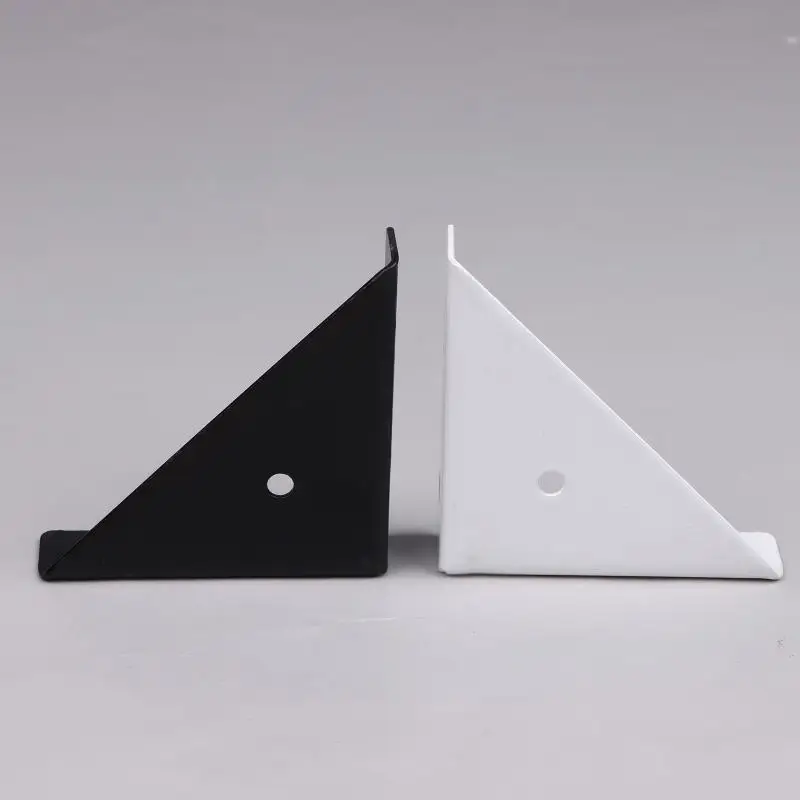 4PCS Right Triangle Corner Supports White Black Wooden Furniture Corner Connector Fasteners Suitable For Beds Cabinets