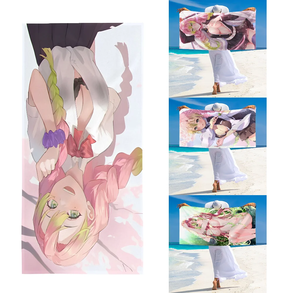 K-Kanroji M-Mitsuri Anime Towel Ultra Soft Absorbant Quickdry Large Beach Towels Personalized Gym Sport Bath Towels