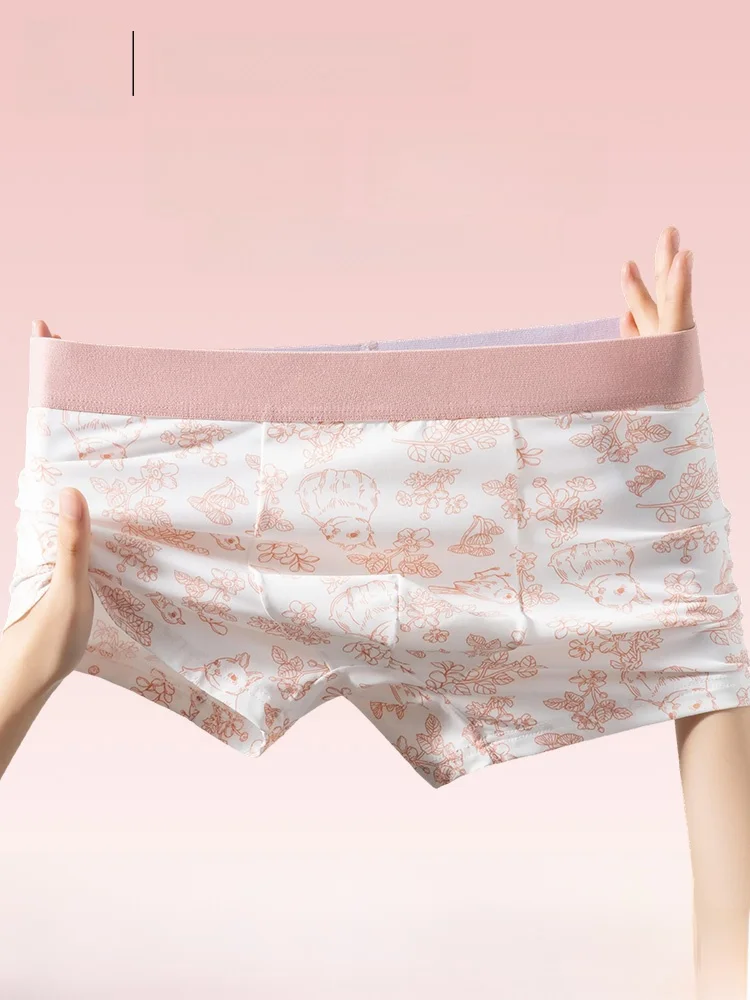  Ice Silk Men's Underwear mid Waist Flat Angle Briefs Youth Luxury Style Printed Pattern Antibacterial Nylon Fabric