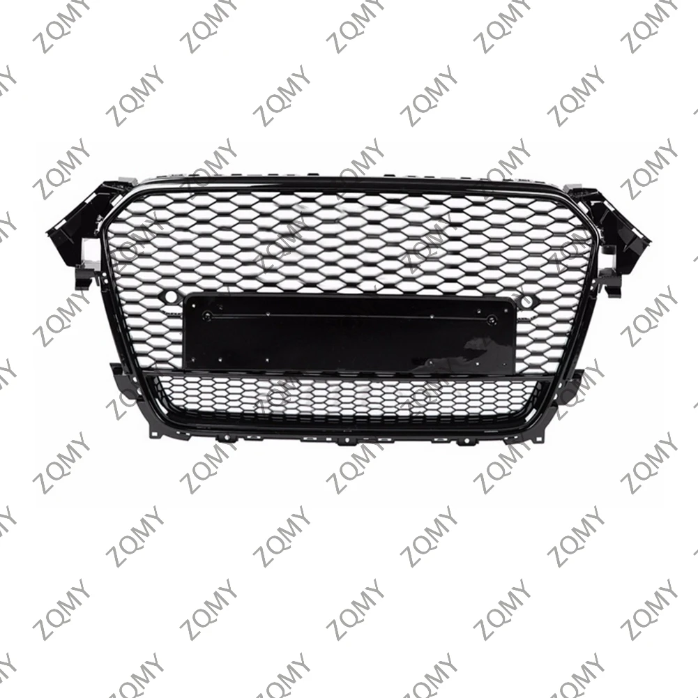 With/Logo For Audi A4/A4L/S4 2013 2014 2015 2016 Car Front Bumper Grille Centre Panel Styling Upper Grill (Modify RS4 style)