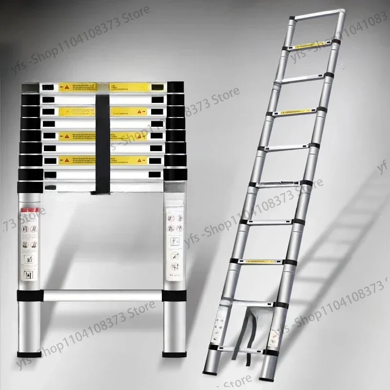 Escada telescópica doméstica portátil, escadas de alumínio espessadas, engenharia, escada dobrável ao ar livre