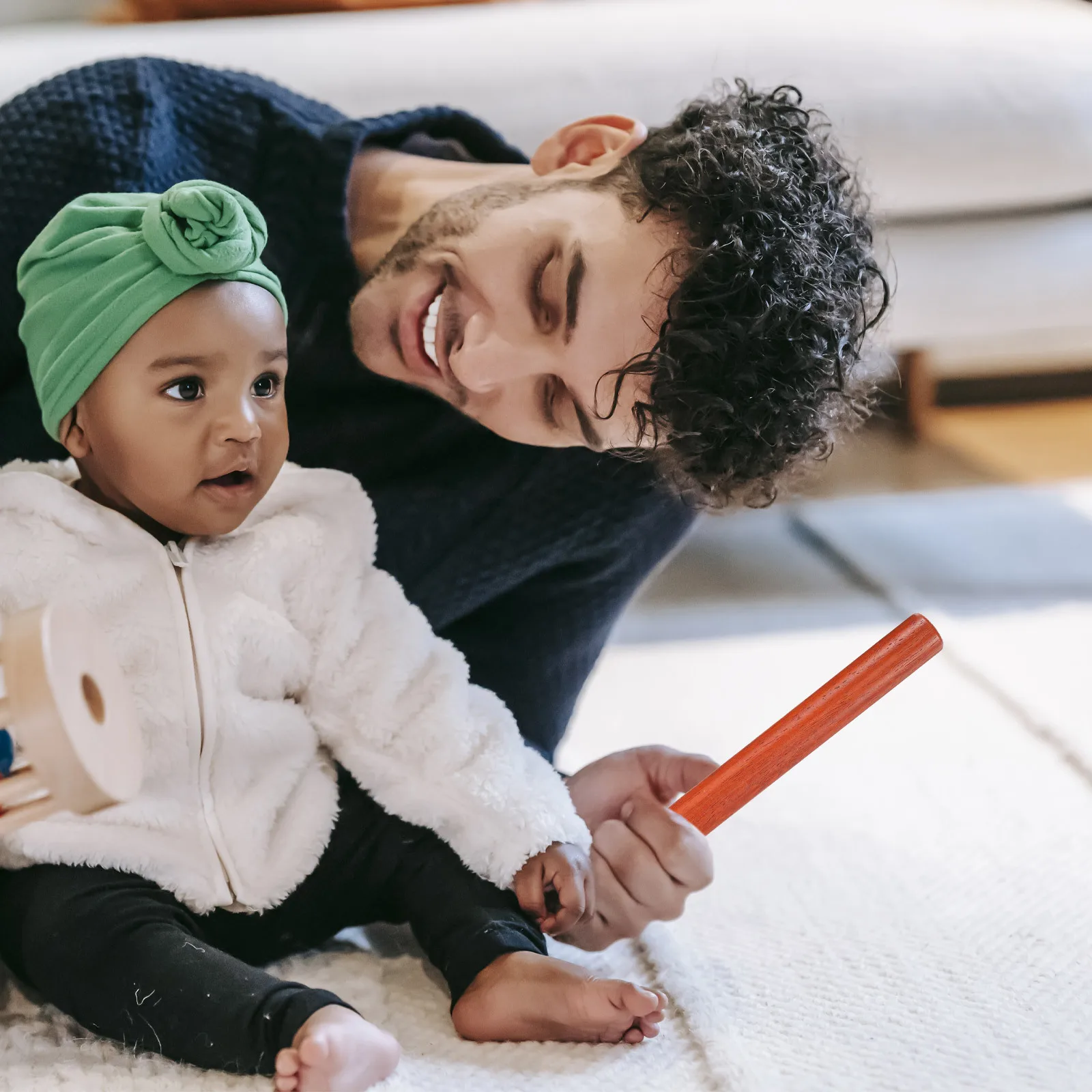 1 زوج الخشب إيقاع العصي براعة مفصلة آمنة حواف مدورة الموسيقية قرع أداة التعليم أداة الطبيعية #5