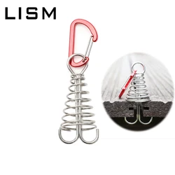 Clavijas de cubierta de resorte de pulpo de 5 piezas, accesorios de Camping, estacas de tablero de tienda en espiral, ancla de toldo, hebilla de cuerda de viento con gancho de mosquetón