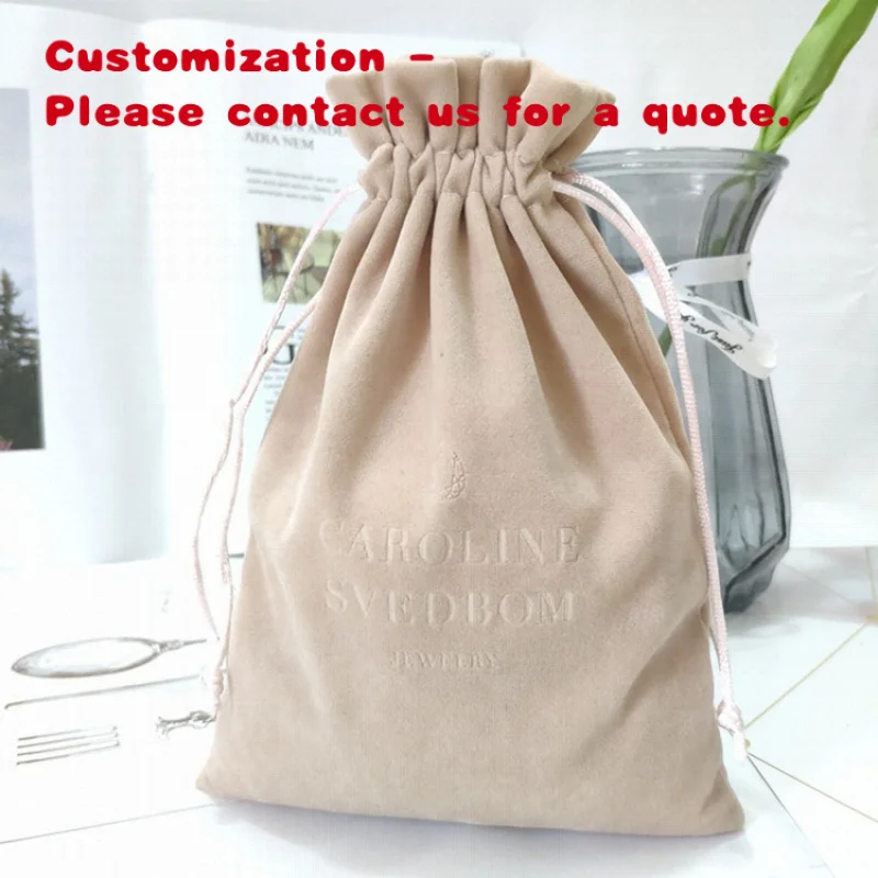 

custom.Jewellery Packaging Pouches Bag with Drawstring Custom Emossed Velvet Jewelry with 2-3days , Without 1-2da