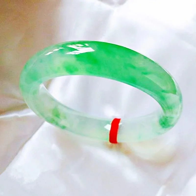 [With Certificate] Myanmar Natural Mine Timber Ice-like Jade Highest-Ranking Imperial Concubine Bracelet Positive Green