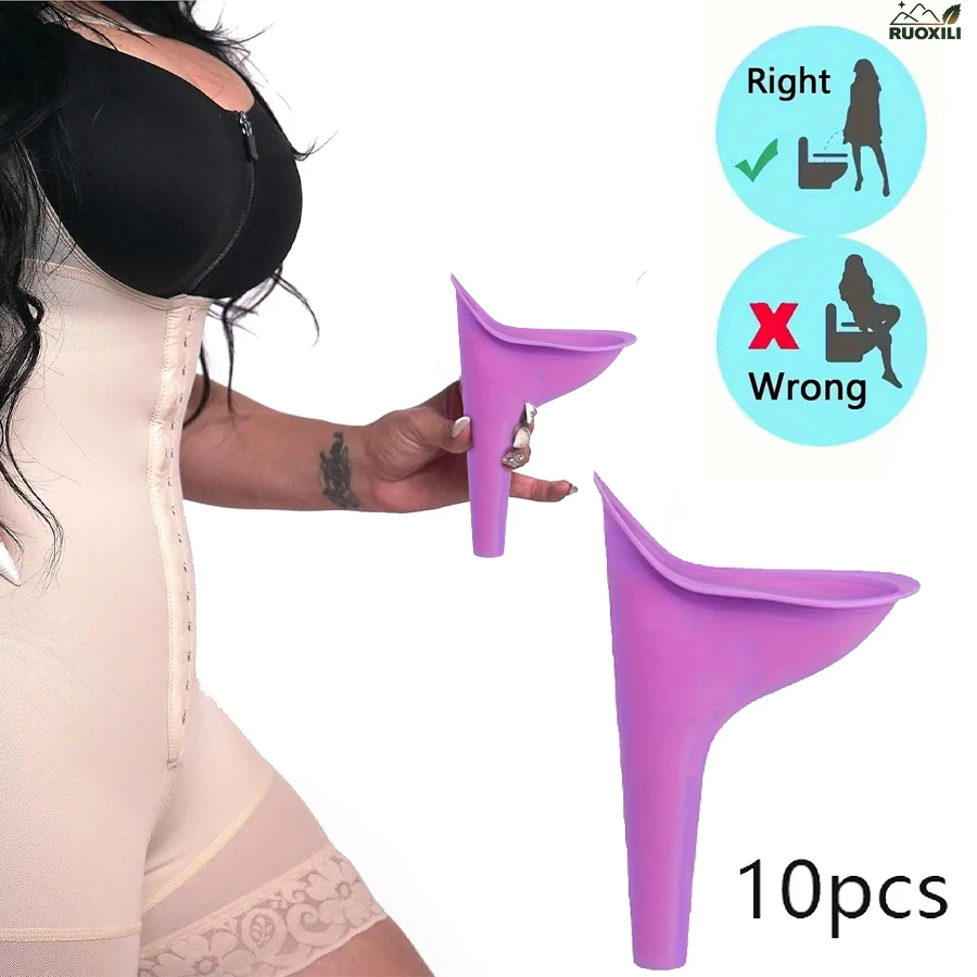 

4/6/10PCS Silicone Female Urinal Funnel - Portable, Leakproof, Water-Resistant Travel Urinal for Women - Ideal for Outdoor