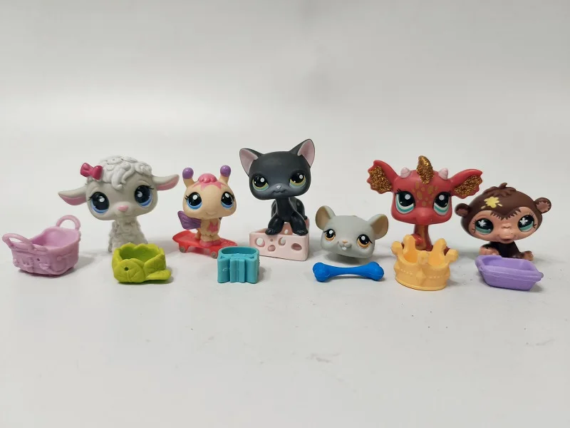 6pcs/lot LPS Figure pet shop Rat Cat Sheep W/Accessories Littlest Pet Shop toy #001