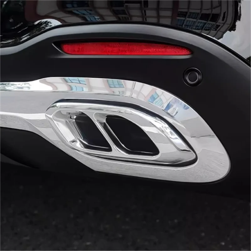 2pcs Car Tail Throat Liner Pipe Exhaust System Cover plastics tailpipe cover For Mercedes Benz GLC GLE GLS W167 W253 2020-2024 - view 6