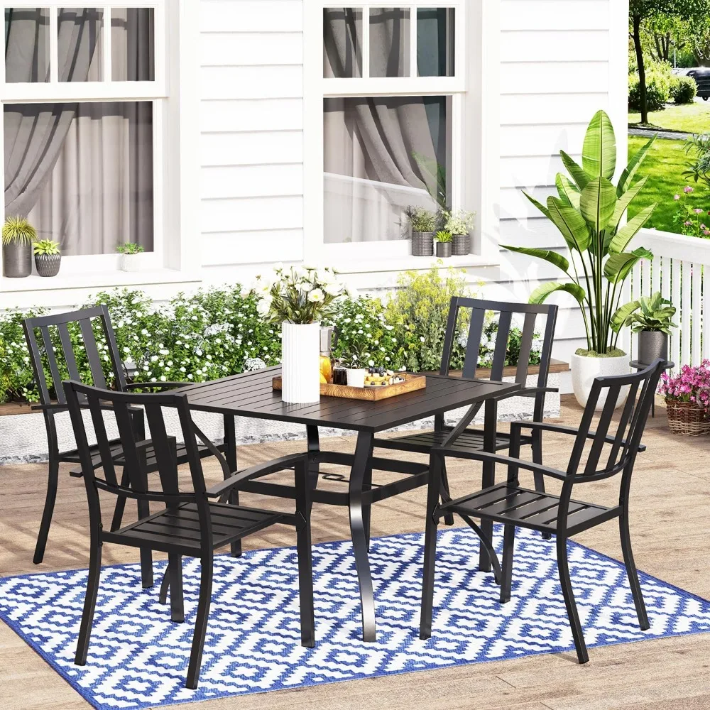 5 Piece Metal Patio Dining Set 37