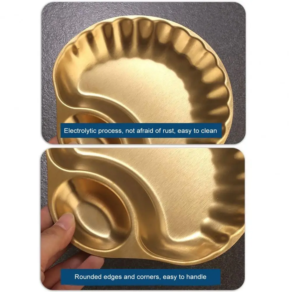 Sauce Dish Dipping Bowl Snack Tray with Dipping Bowl Elegant Stainless Steel Snack Tray Set with Dipping Bowl for Serving