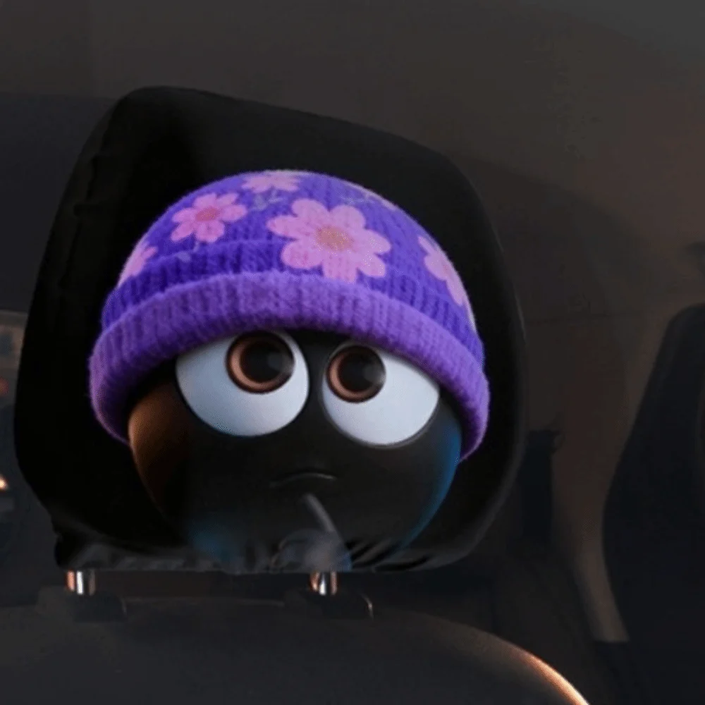 2PCS Elastic Car Headrest Covers Funny Cartoon Character Auto Interior Decoration Cover Exaggerated Expression Theme Classic