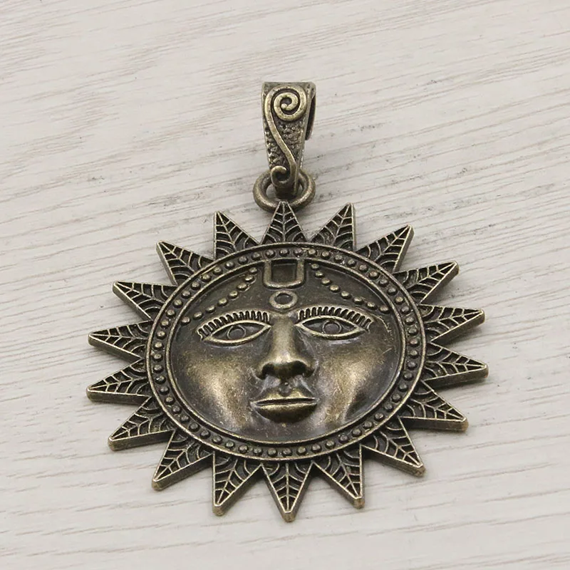 1PCS 54*70mm 2 Color Big Radiant Sun Charms Nature Pendants Handmade Decoration Vintage For DIY Jewelry Making Findings