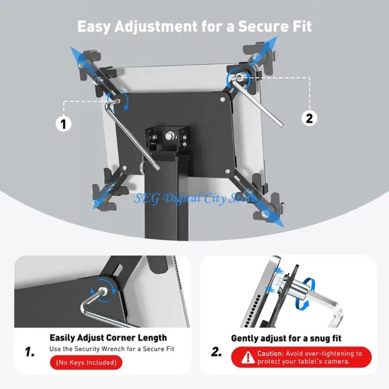 

U75B Adjustable Height Tablets Kiosk Stand Heavy Duty Aluminum Frame For Retail POS Systems