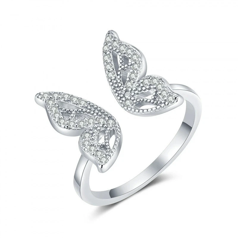 Hollow Butterfly Cutout Open Adjustable Rings Minimalist Cold Style Ring for Women Fashion Statement Jewelry Wholesale