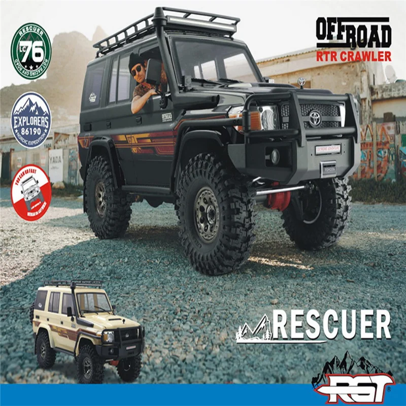 RGT EX86190 RESCUER 1/10 Realistic Crawler 4WD R/C Off-road Vehicle LC76 Model Car R86479 PC Body Hood +PC Body  Clear