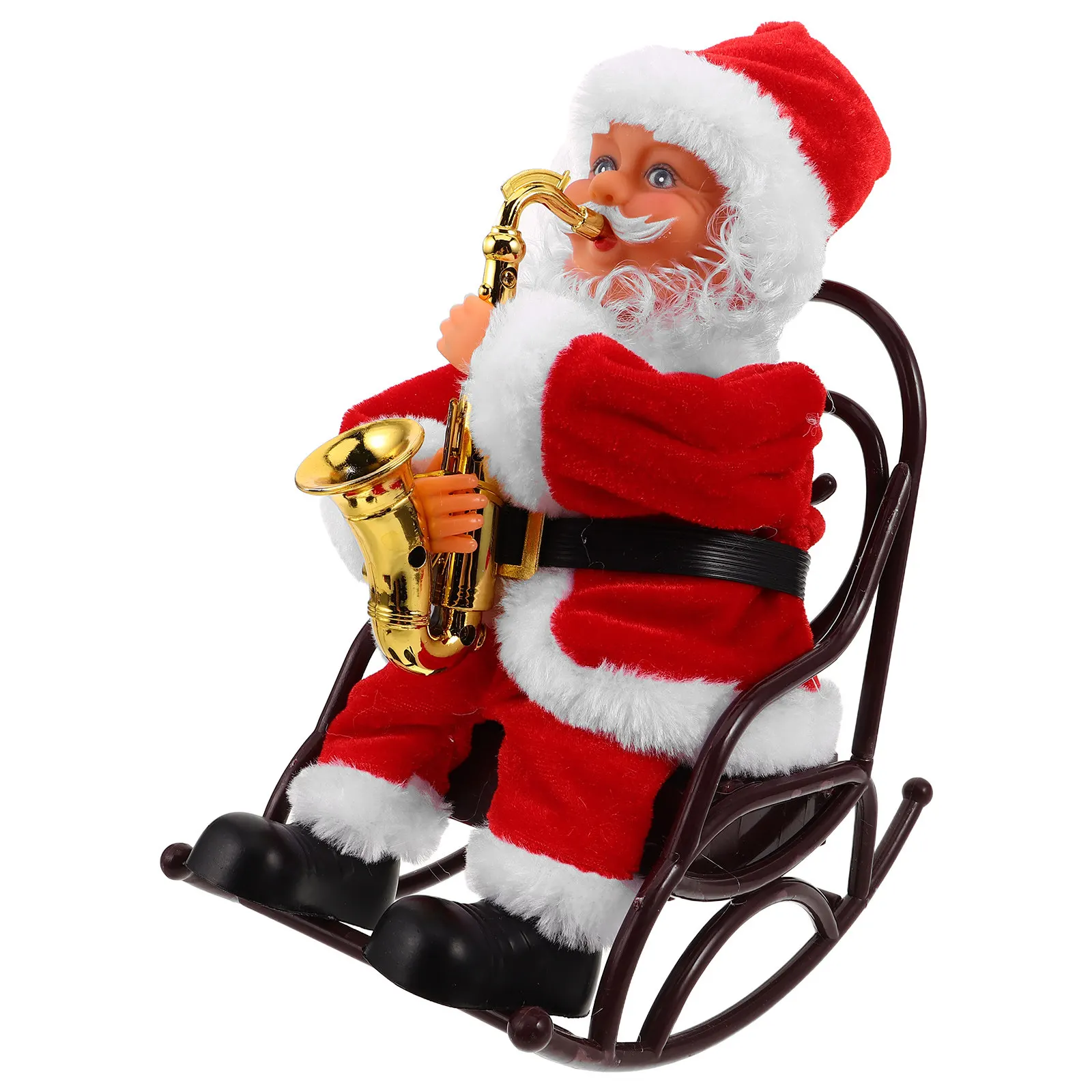

Electric Santa Claus Musical Christmas Ornament Creative Rocking Wheelchair Party Decor Xmas Plaything Festive Decorations
