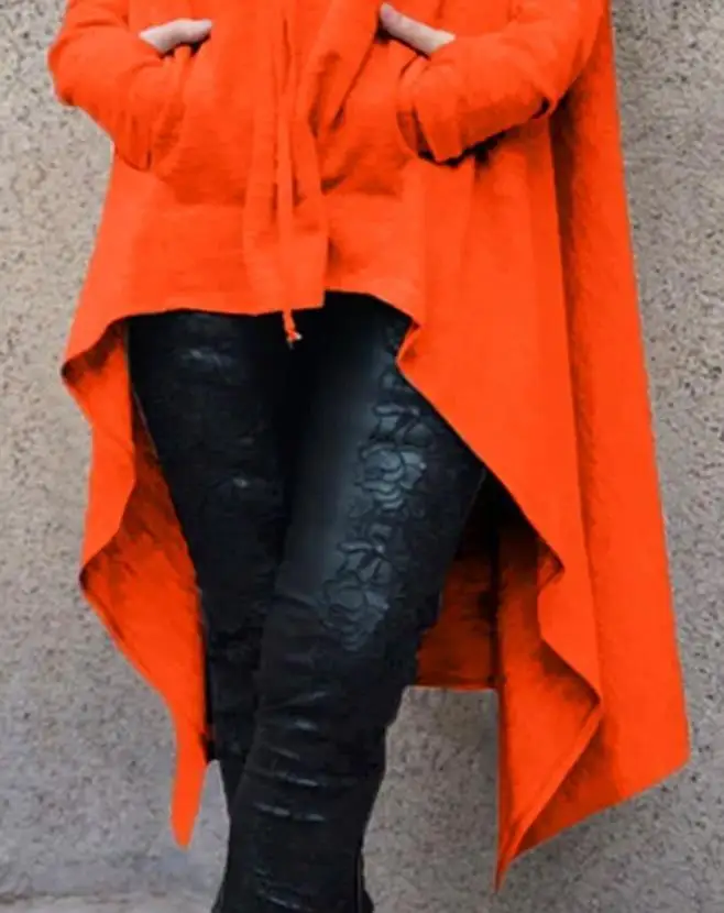 Halloween Pattern Long Sleeve Hoodie 2023 New Hot Selling Fashion Women's Irregular Pocket Long Style