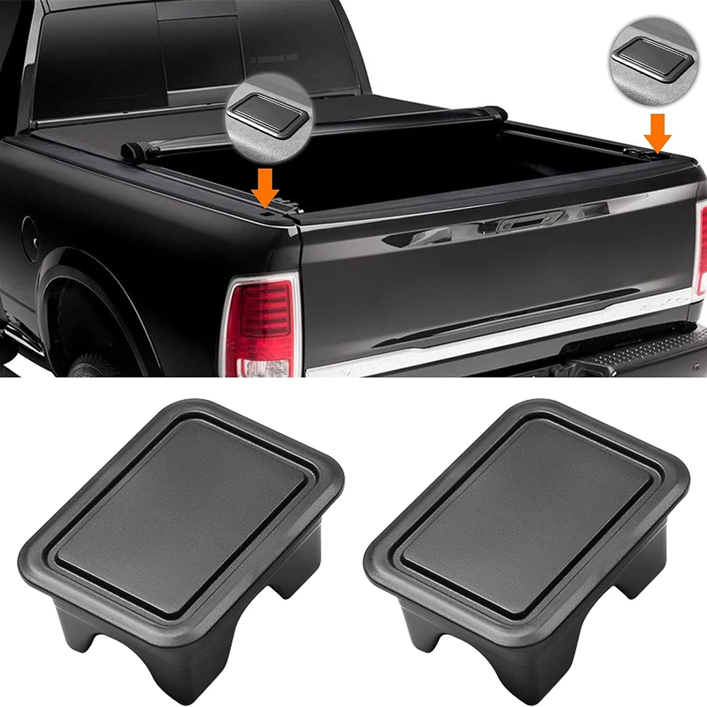 2Pcs Rear Truck Pickup Bed Rail Pile Plugs Caps Truck Pickup Bucket Caps Black Stake Pocket Covers Compatible with Ram 2019-2024