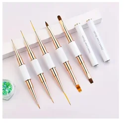 5Pcs Dual End Nail Art Pen Brushes Double-Ended Nail Art Brushes For Long Lines Professional nail tools