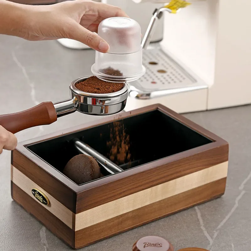 Walnut Wood Coffee Residue Bucket Cloth Powder Appliance Simple Powder Residue Storage Box Coffee Machine Tool Accessories