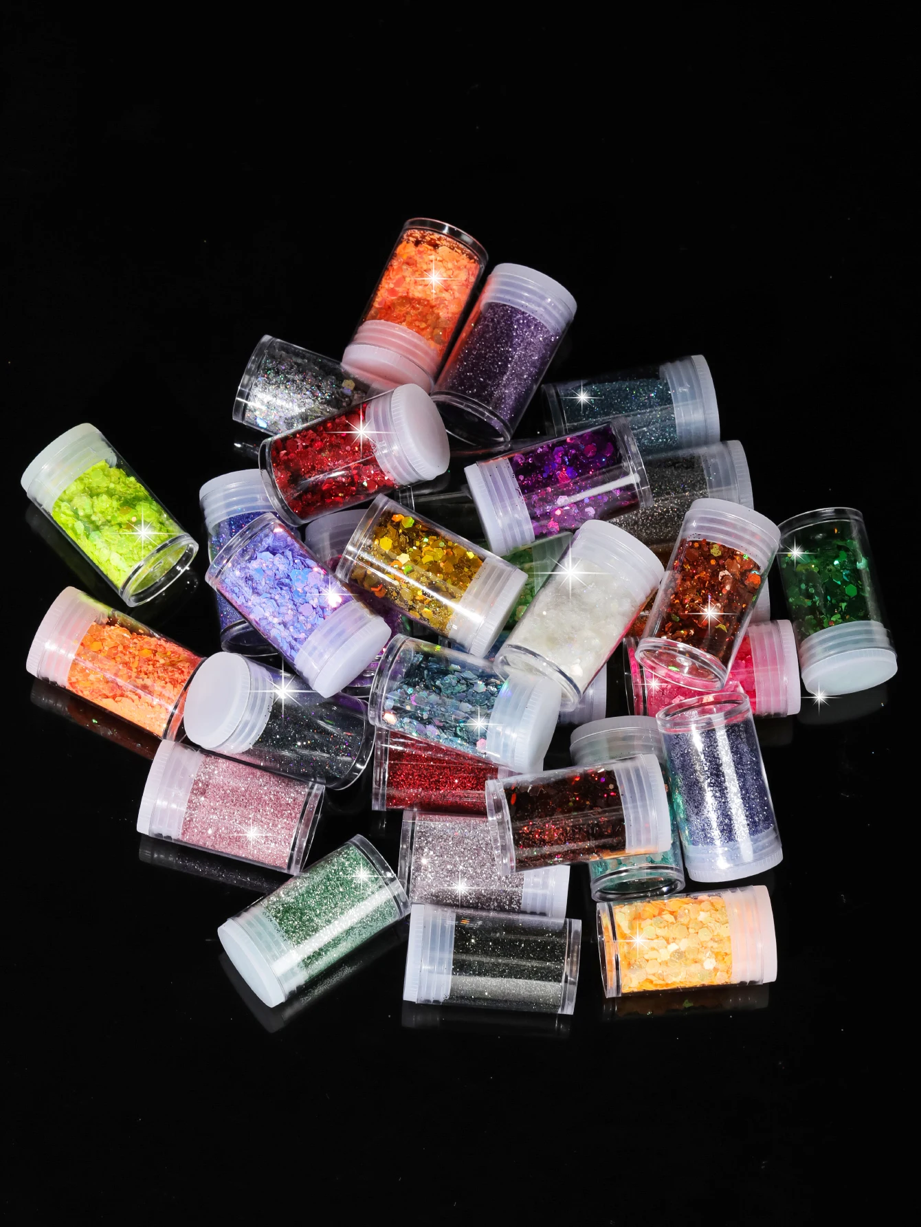 32 Pots Chunky Holographic Glitter,  Reflective Body Glitter for Eyes Face Cheek Hair Nails Lips, Festival Cosmetic Glitter Spar