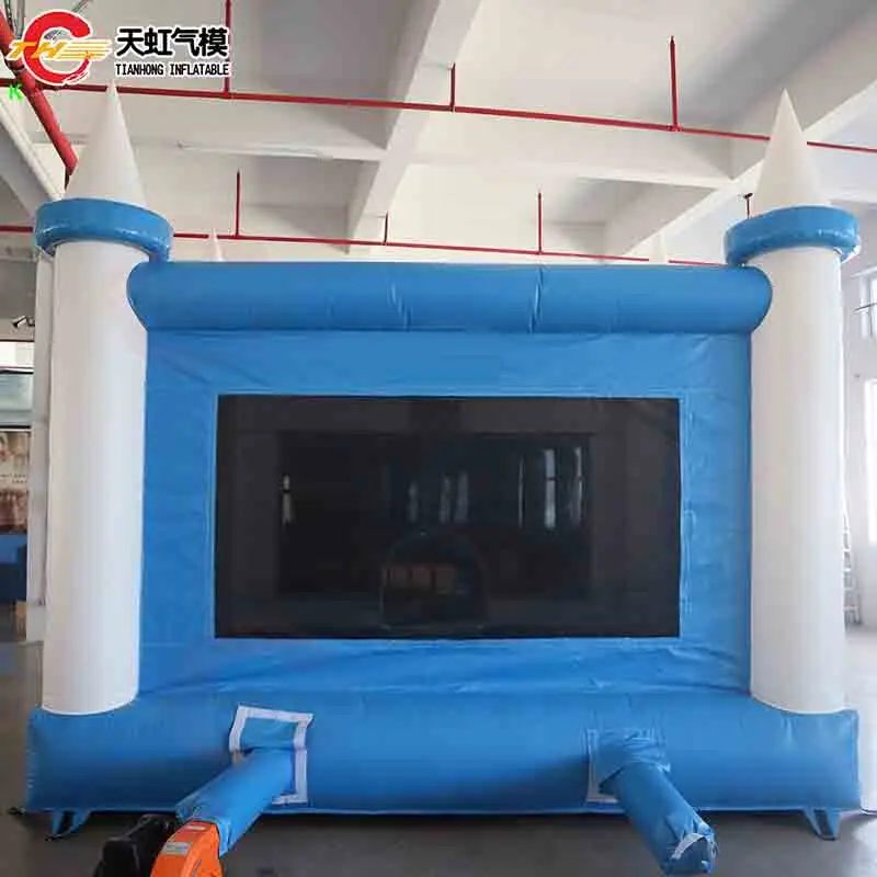 4x3m Blue and White Inflatable Bouncer House Bouncy Castle for Kids