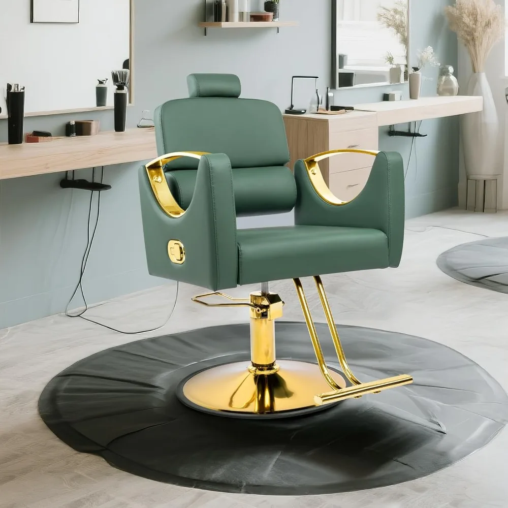 كراسي صالون تصفيف الشعر لمصفف الشعر كرسي حلاقة مستلق لصالون الحلاقة 360 كرسي شعر دوار مع هيدروليكي عالي التحمل