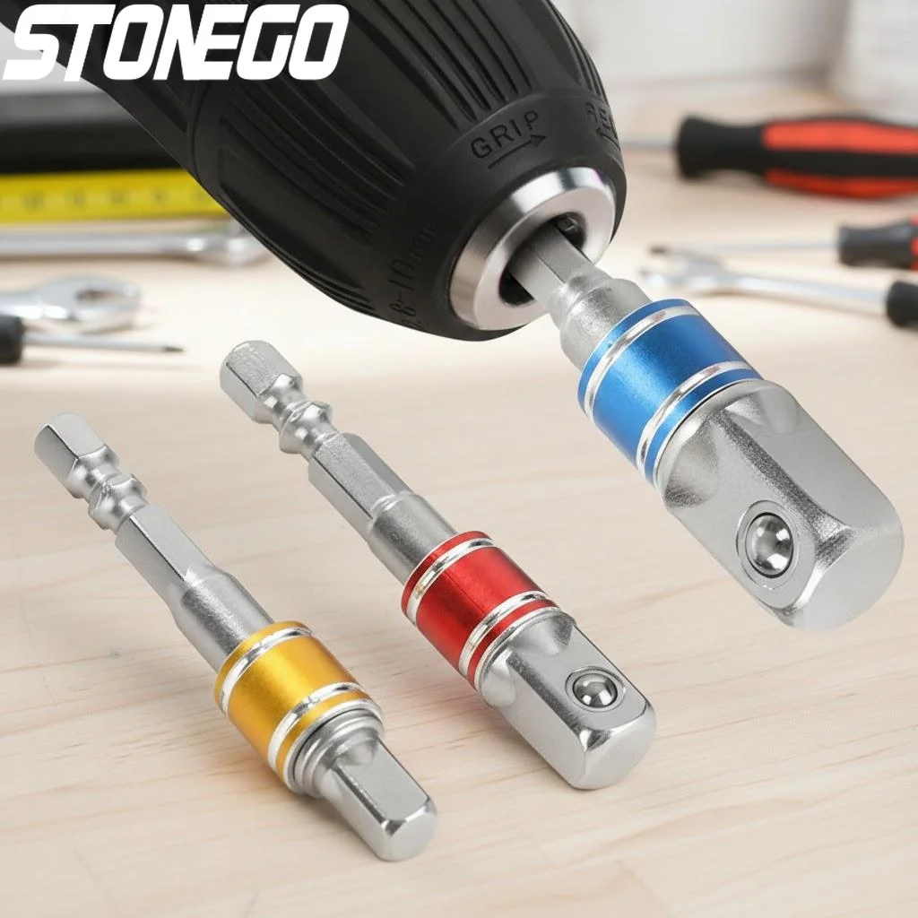 Impact Socket Adapter Set 1 4 3 8 1 2 Inch Power Drill Nut Driver Converter for Socket Wrench Tools