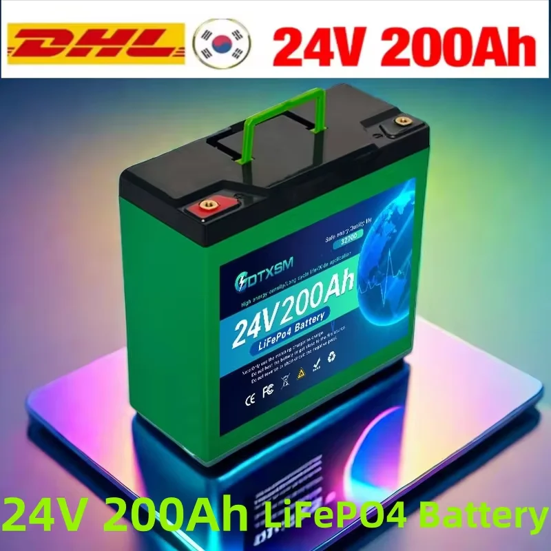 

32700 24V LiFePO4 200Ah Battery Built-inBMS RV Rechargeable Lithium Iron Phosphate Solar Power System RV House Trolling Mo