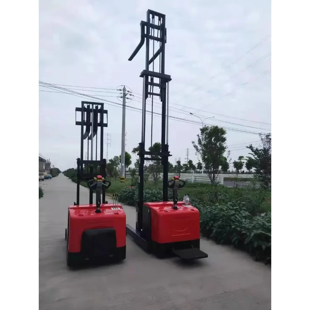 Forward moving all electric stacker forklift battery lifting loading and unloading stacking