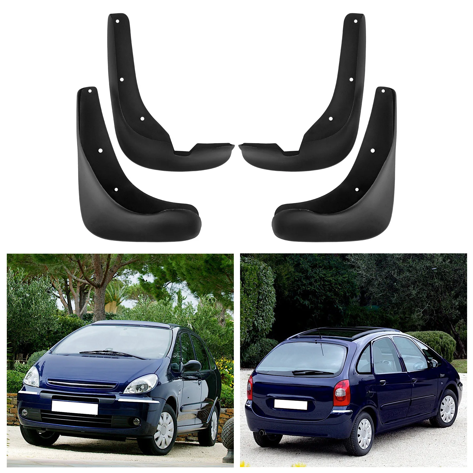 For Citroen Picasso 2004-2014 car mudguard modification,Mudflaps Front Rear Flares Splash Guards Cover Car Accessorie - Image 3
