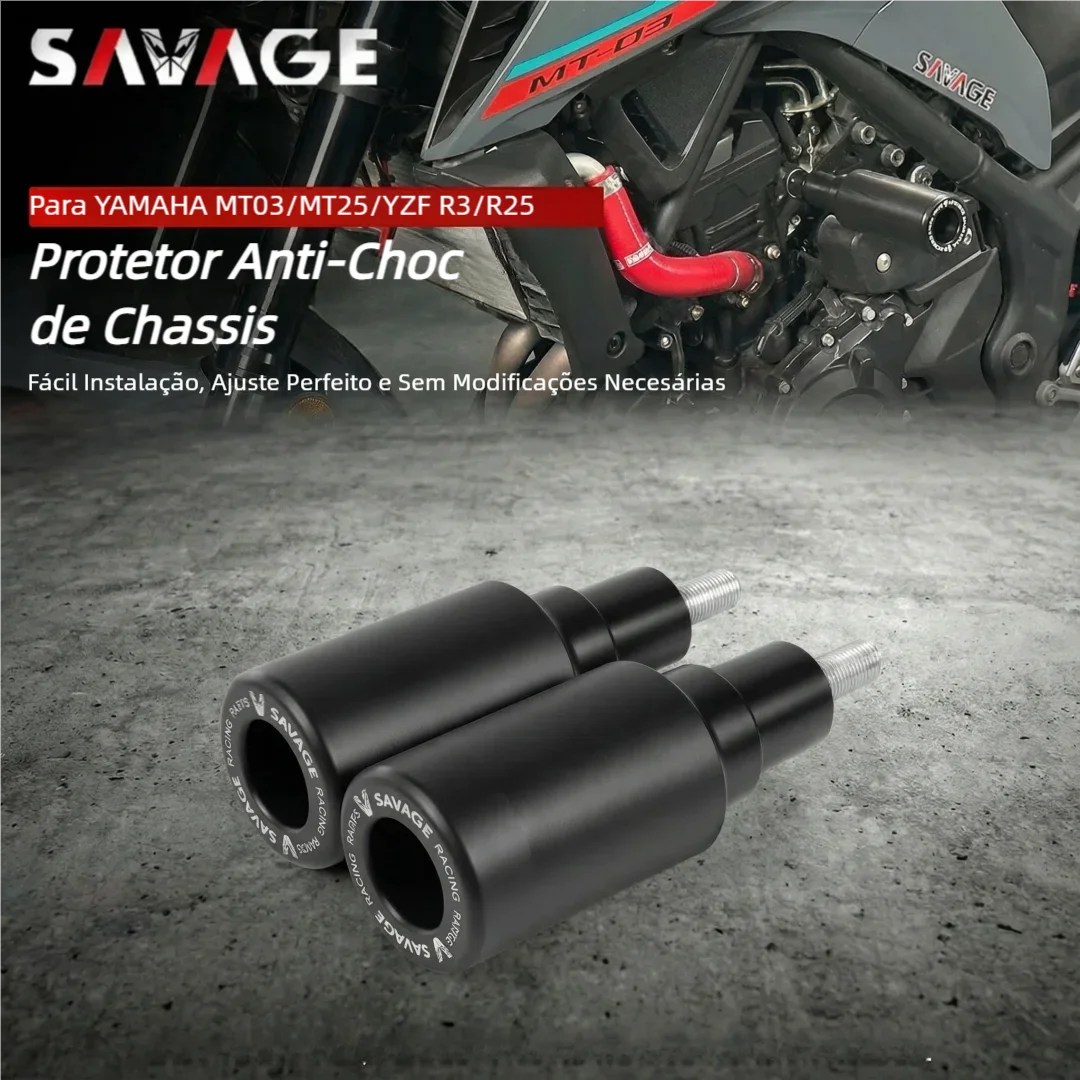SAVAGE Protetor Anti-Choc de Chassis para YAMAHA MT03/MT-03/MT25/MT-25/YZF R3/R25