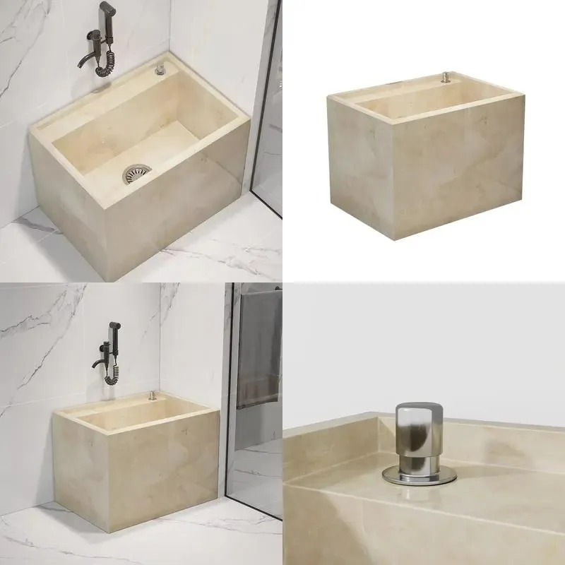 Wholesale Outdoor Marble Bathroom Washbasin Durable Patio Mop Swimming Pool Laundry Sink