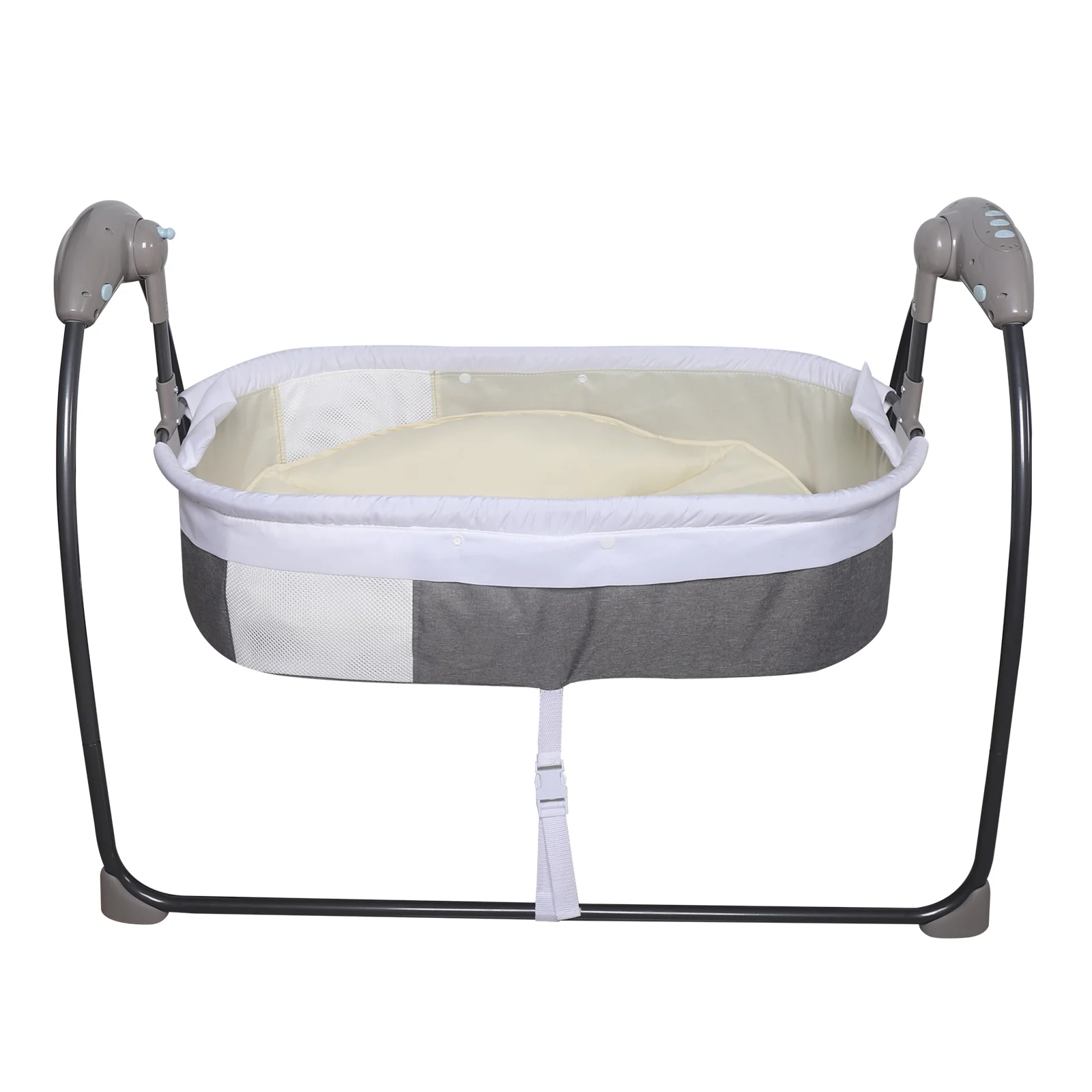 Tragbarer elektrischer Baby-Türsteher mit Fernbedienung automatische Schaukel intelligente Schaukel wiege 5-Gang-Dreimodi Schaukel (grau)