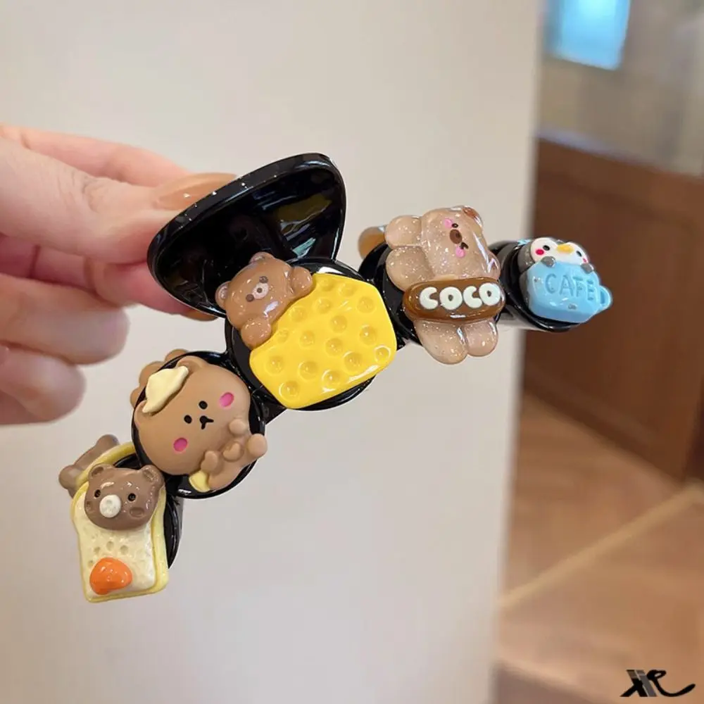 

Cute Cartoon Cookie Hair Claw Sweet Bear Korean Style Headwear Plastic Temperament Shark Clip Female