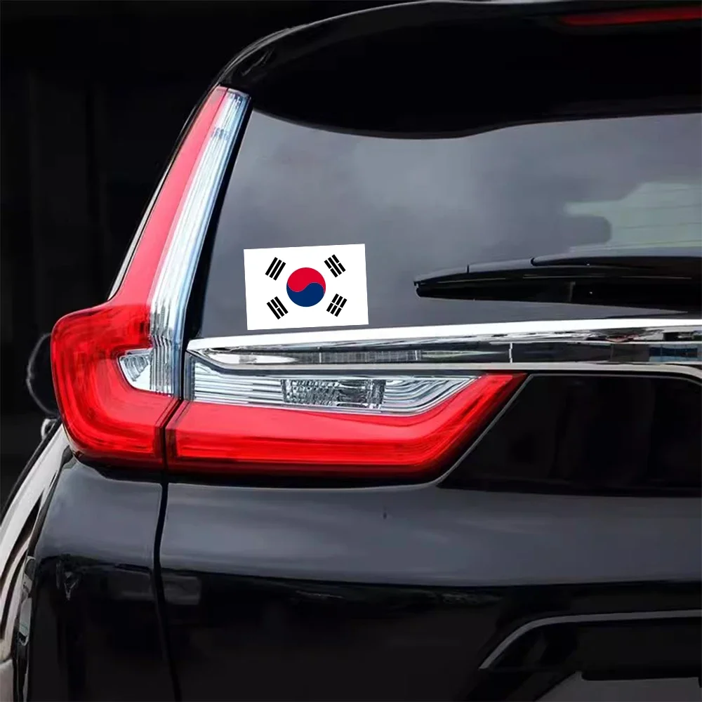 3PCS Car Stickers Korean Flag Vinyl Decals Vehicle Accessories For Hyundai IX35 Kia Ssangyong Renault Samsung Genesis Spirra
