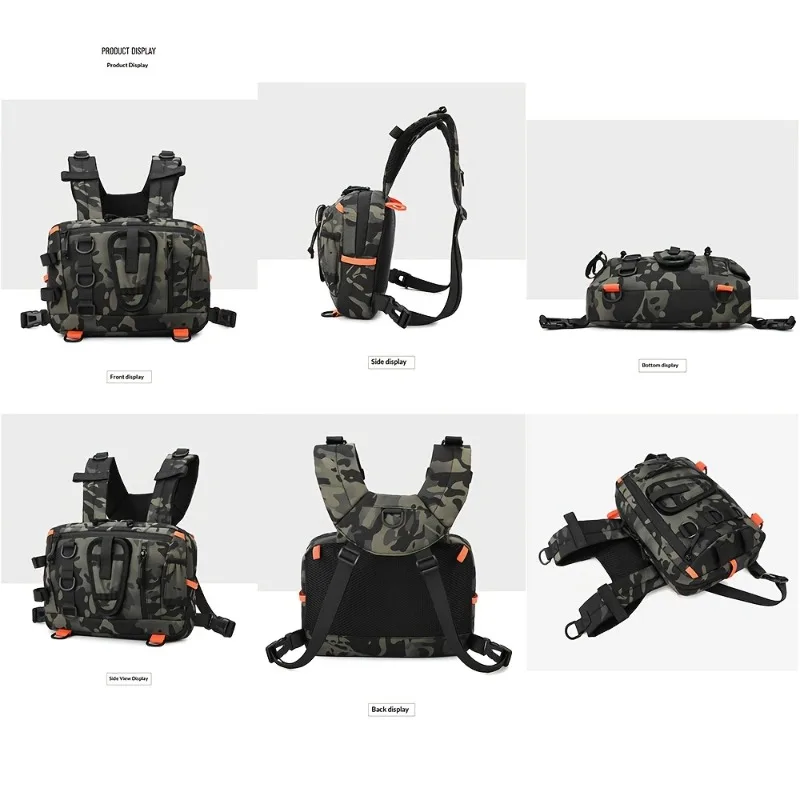 1pcs Multifunctional Outdoor Fishing Backpack, Chest Bag and Waist Bag