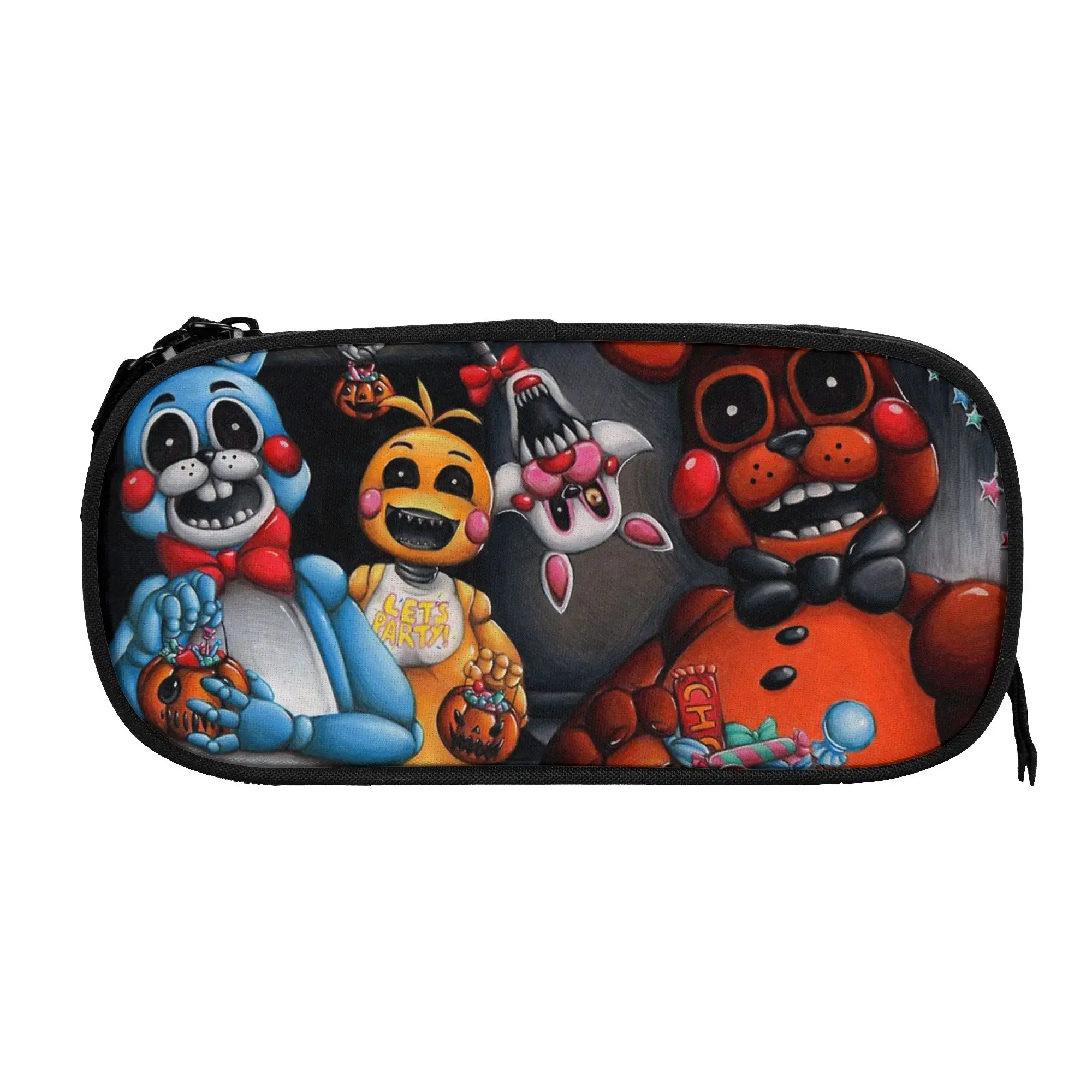 Freddy Fazbear Pencil Cases FNAF Game Pencil Box Pen for Student Big Capacity Bags School Supplies Cosmetic Stationery FnAF