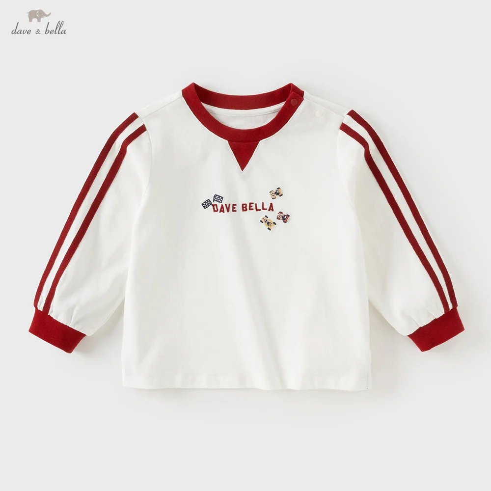 Dave Bella Boys Long Sleeve T-Shirt Kids Printed Autumn Spring T-shirt Tops Baby Cotton Casual Outdoor Clothes DB3252919