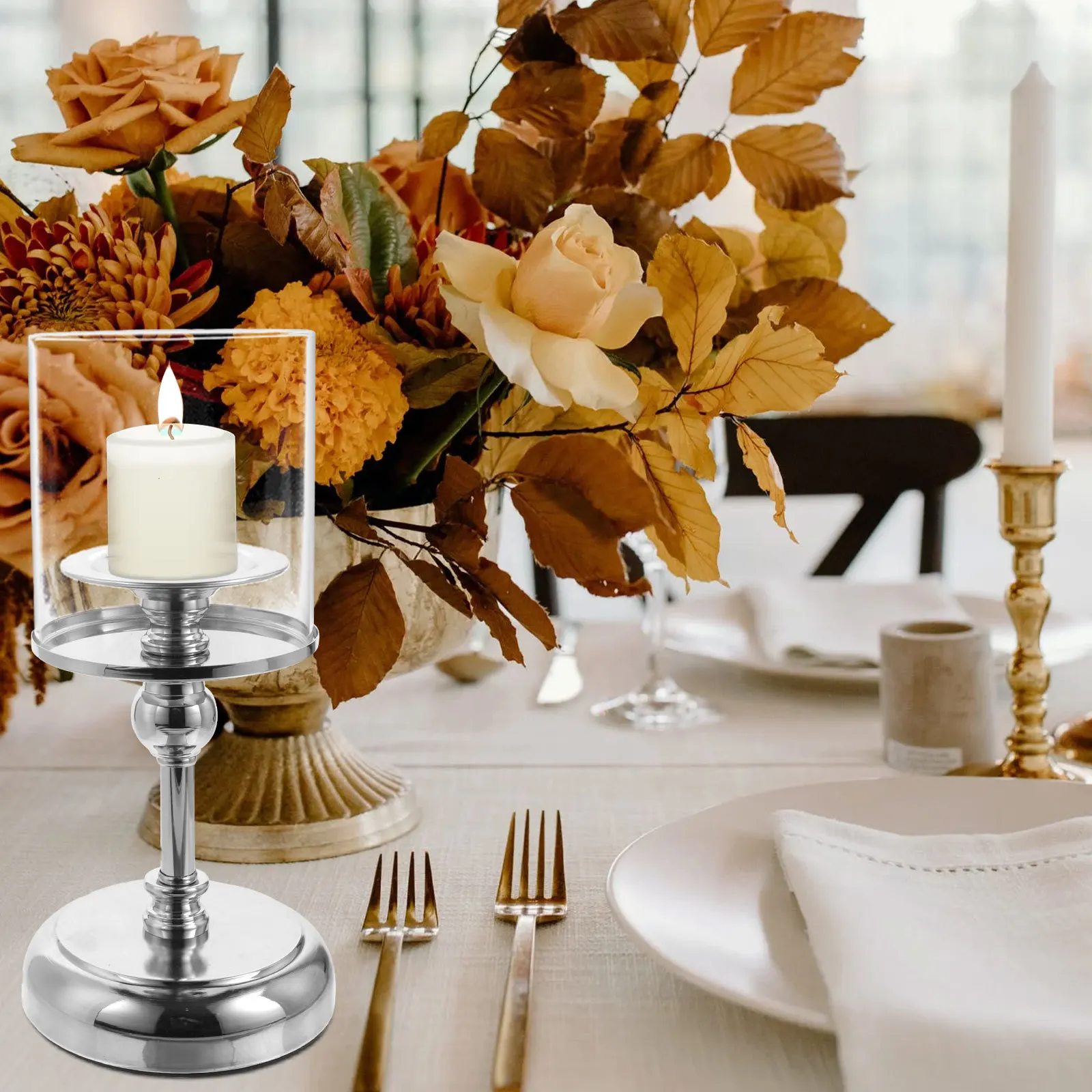 

Nordic Style Holder Desktop Decorative Romantic Stand Glass Cover Home Wedding Party Decoration Tea Light Holders