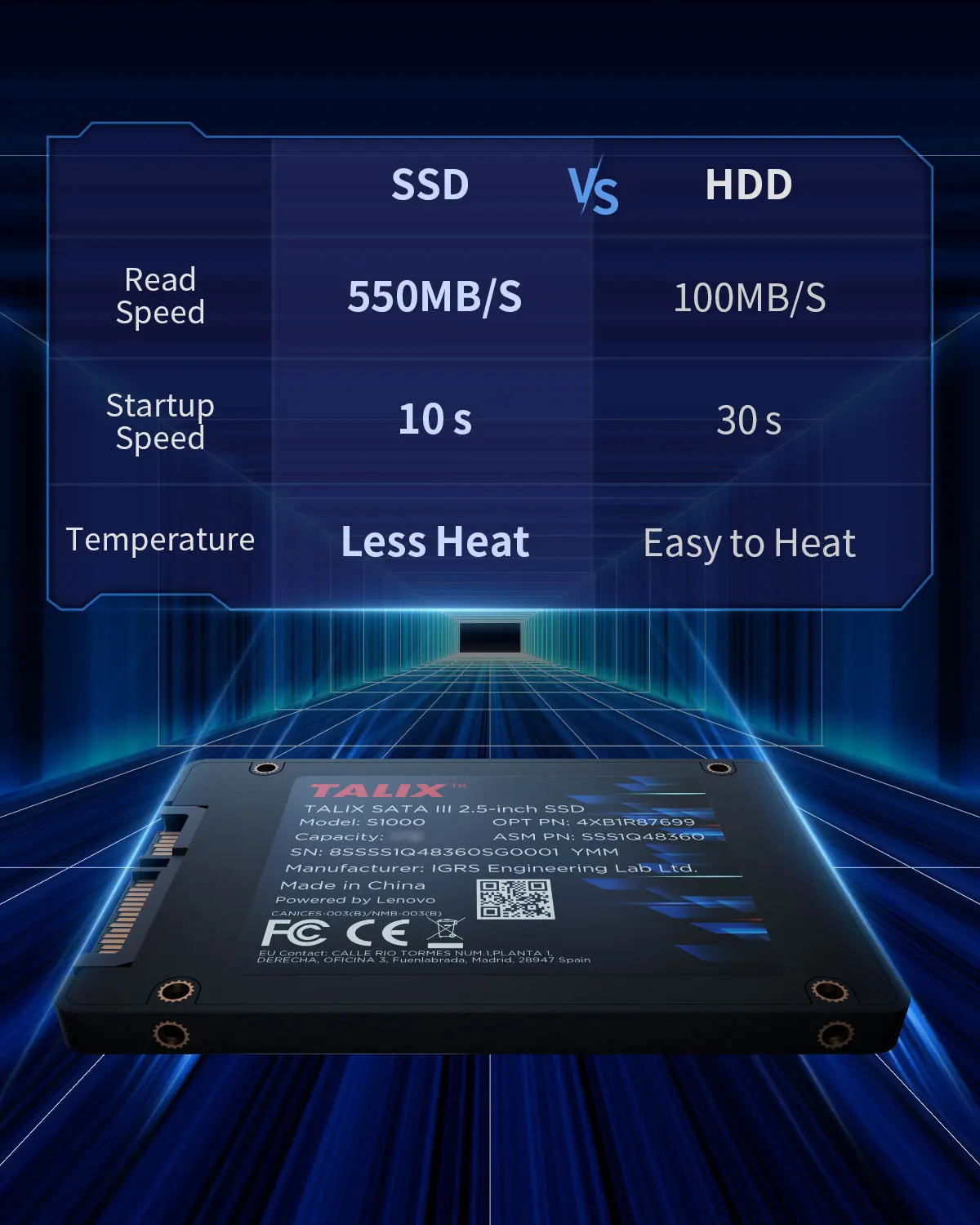 TALIX SATA III 2.5-inch SSD lassic 2.5 hard drive transfe speed up  to 550MB/S for Laptop Desktop PC MLC disco duro