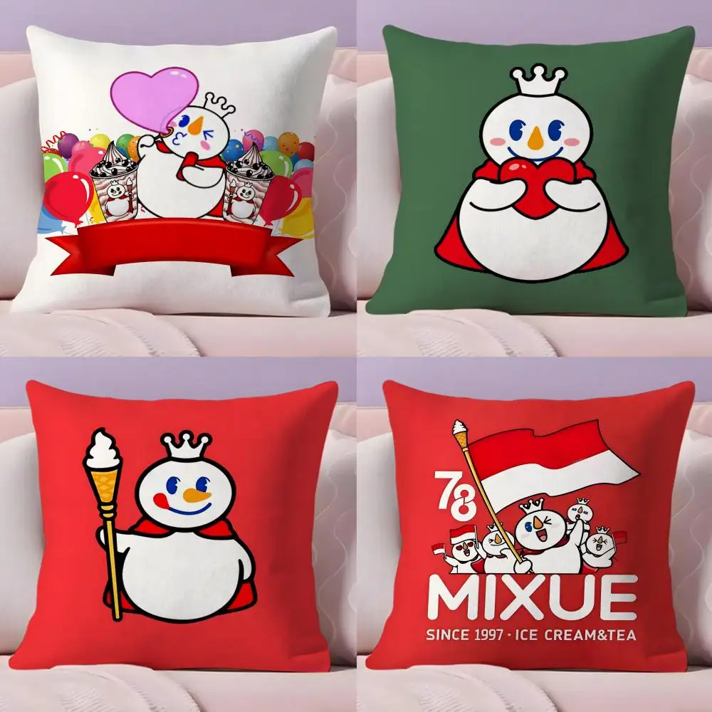 

MIXUE Ice Cream & Tea Cushion Cover Short Plush Double-Sided Printing Home Machine Washable in Warm Winter Pillow Case