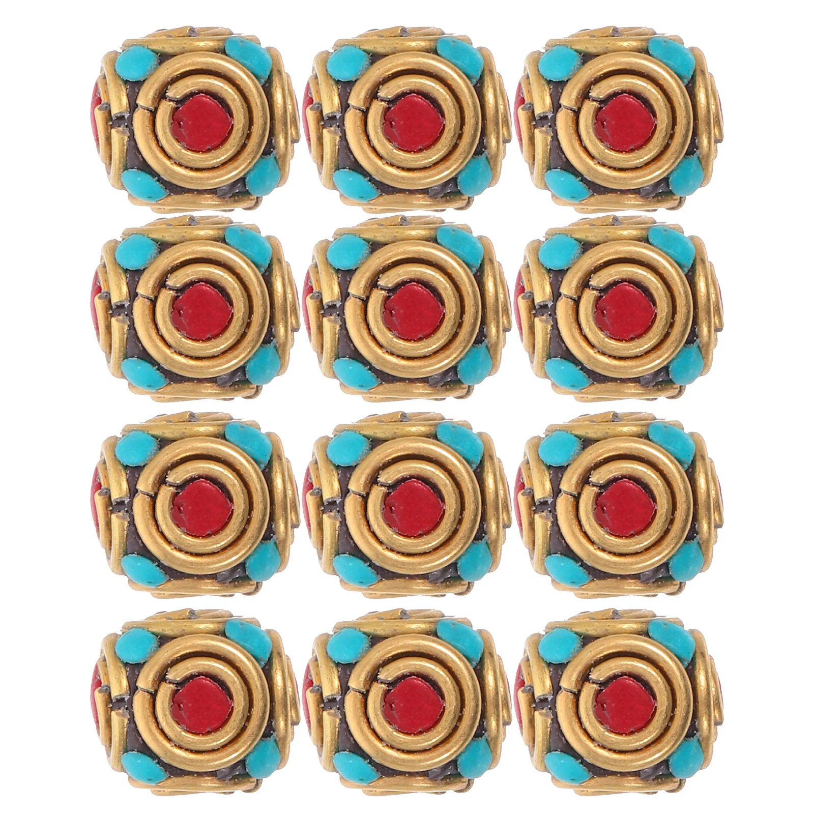 

12Pcs Brass Tibetan Buddhist Spacer Beads Large Hole for Jewelry Making DIY Bracelets Necklaces Charms Accessories