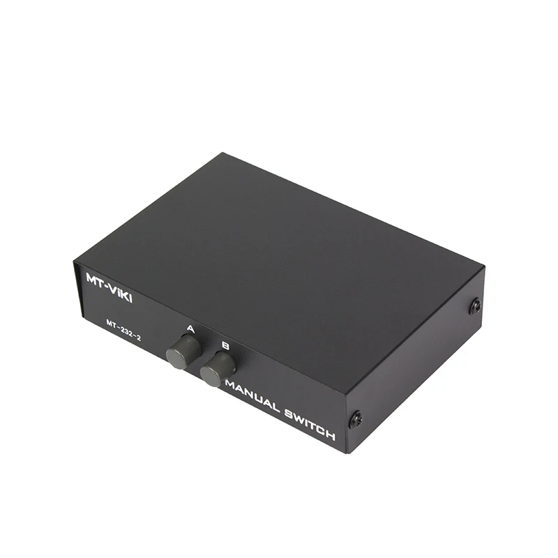 MT-VIKI 2 Port Manual RS232 Serial Port  Switcher One-To-Two DB9 Print Sharing Device  COM Splitter MT-232-2