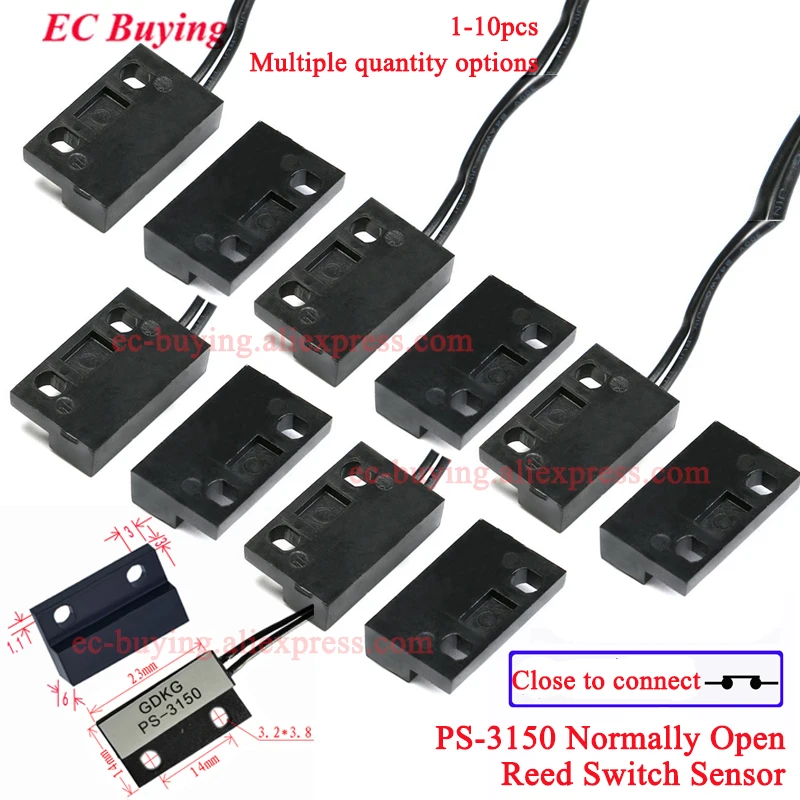 1-10PcsPS-3150ReedSwitchSensorPS3150NormallyOpenNOProximityMagneticDoorWindowContacts30cmWireInductanceDistance-AliExpress