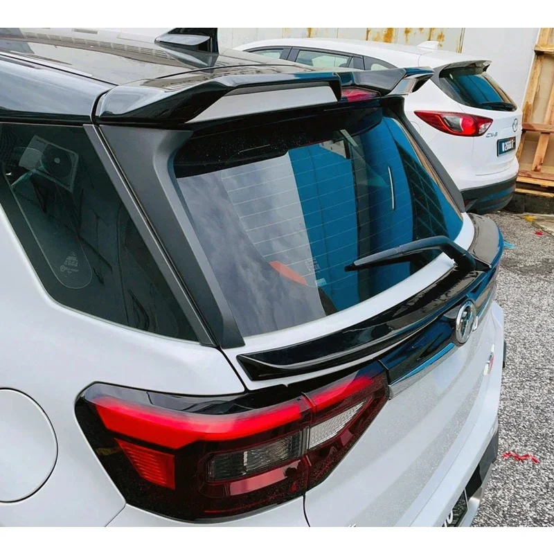 

2020 2021 For Perodua Ativa & Tovota Raize Car Rear Middle Mid Spoiler Wing Lip Glossy Black Body Kit High Quality ABS