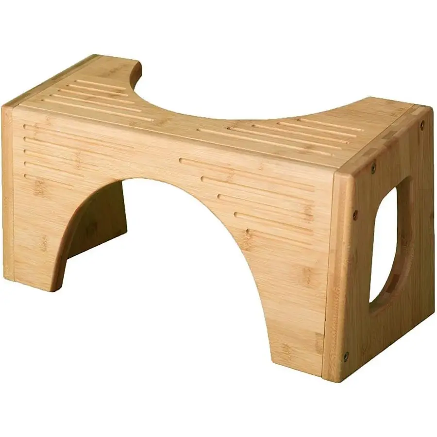 

Оригинальная бамбуковая подставка для унитаза с регулировкой высоты (7 и 9 уровней), коричневая, улучшает осанку и комфорт в ванной комнате