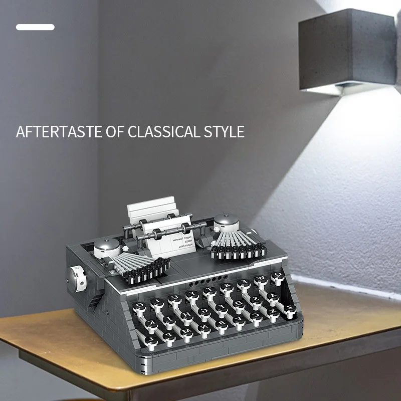 Idea Classic Retro Typewriter Mini Block Printer Construction Model Sets Building Brick Educational Toys Collection For Gifts