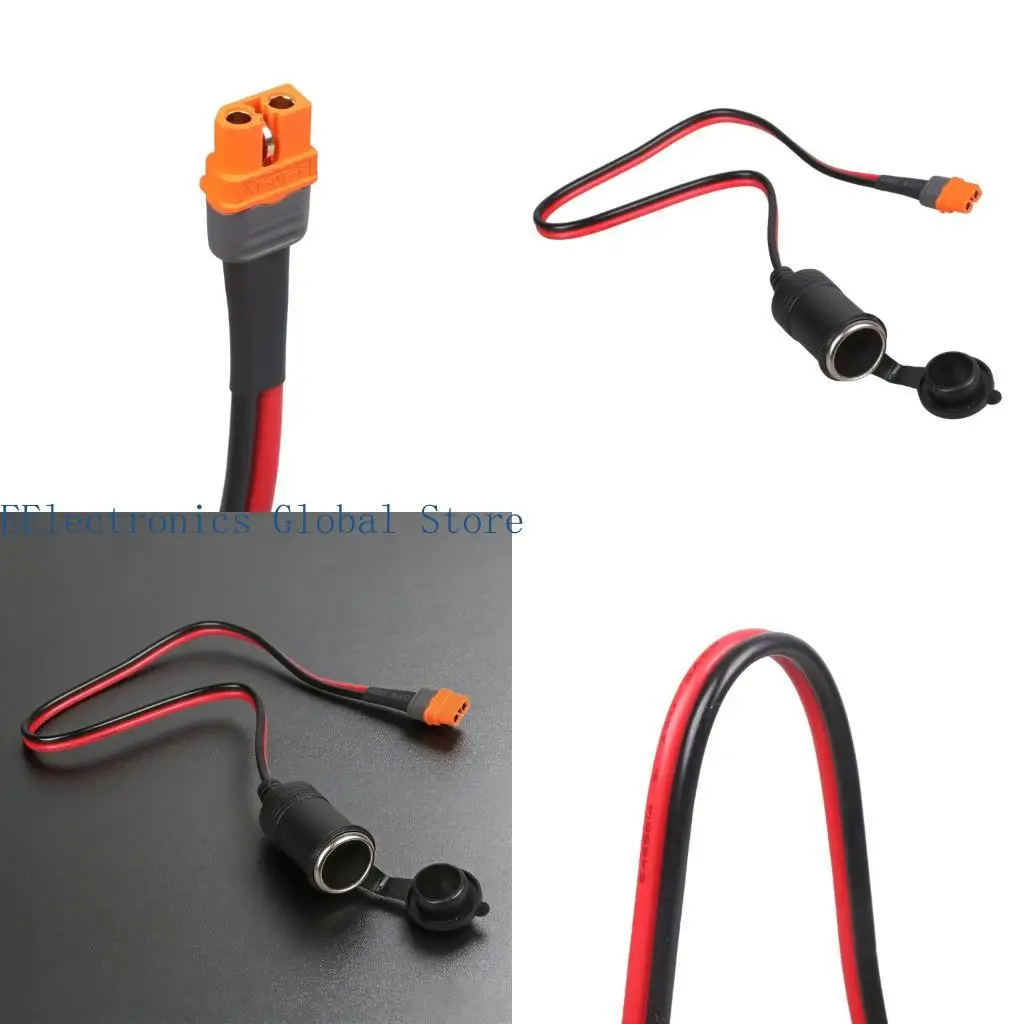 462B Universal XT60IF Female To Car Vehicle Port Adapter Cable 50cm 30Amp 12V 24V for Solar Systems Power Plant